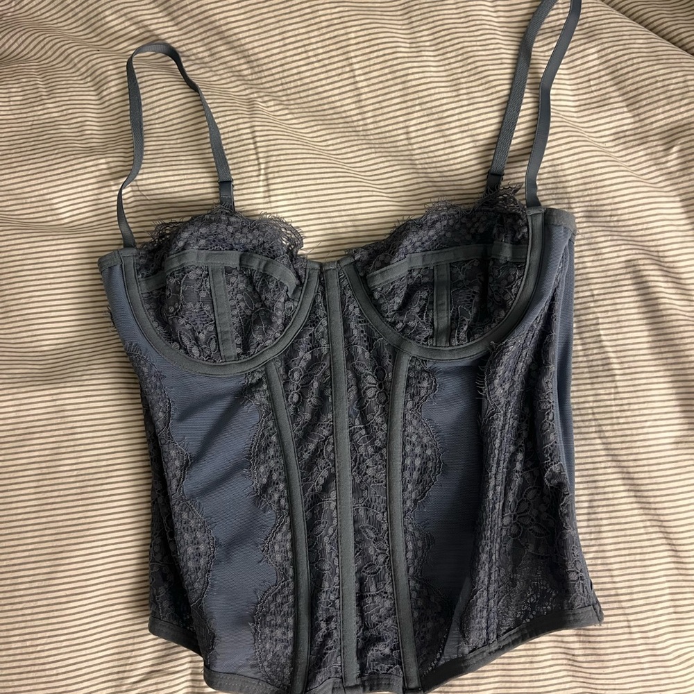 Urban Outfitters Charcoal Lace Bralette Top